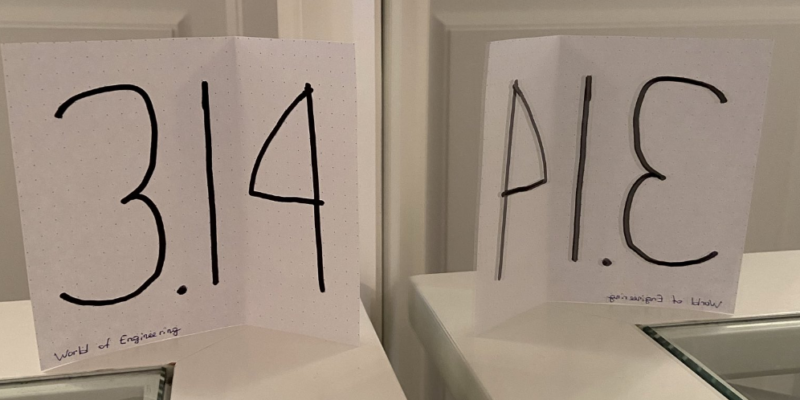 Pi Day 2023 World of Engineering mirror image pi number